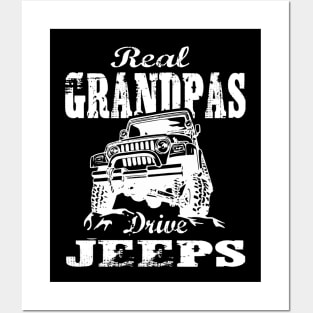 Real Grandpas Drive Jeeps Father's Day Gift Papa Jeep Posters and Art